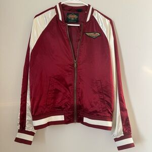 Harley Davidson Motorcycle Burgundy Red Satin Limited Edition Women’s Jacket